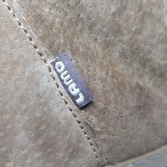 LAMO Size 8 Suede Bootie Slippers-Faux Fur Lined-Chestnut-Plastic Outsole - Picture 8 of 9